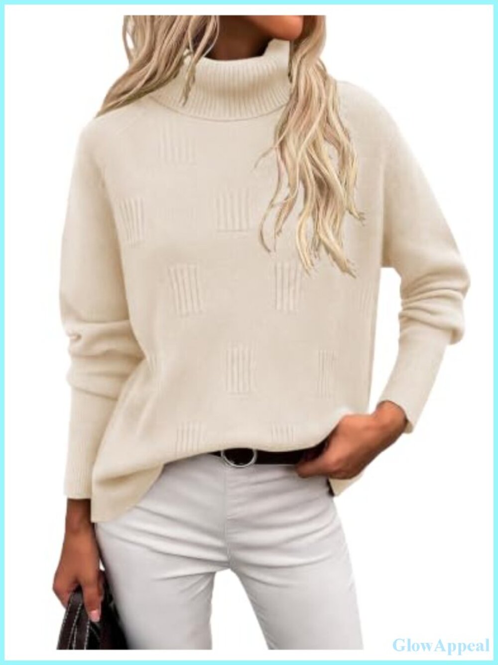 Ekouaer Women's Turtleneck Sweater Long Sleeve Ribbed Knit Pullover